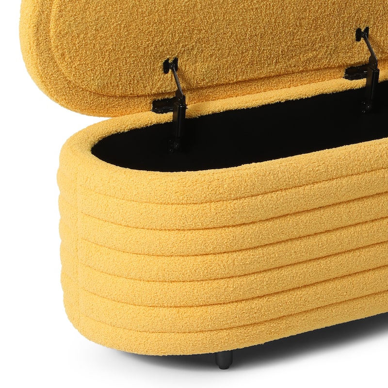 Bayville Sherpa Polyester Flip Top Storage Ottoman - 42"