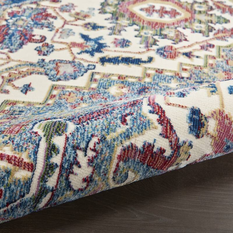 Power Loomed Distressed Floral Non Skid Area Rug - 72' X '48' X '0.5