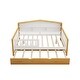 preview thumbnail 8 of 7, White+Walnut Full Size House Daybed with Trundle and Bookcase Headboard for Bedroom