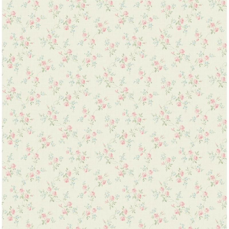 Seabrook Designs Johnnie Petite Roses Unpasted Wallpaper