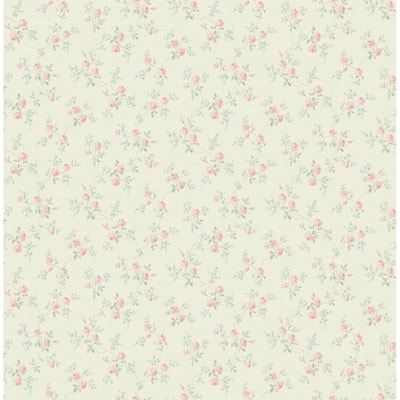 Seabrook Designs Johnnie Petite Roses Unpasted Wallpaper