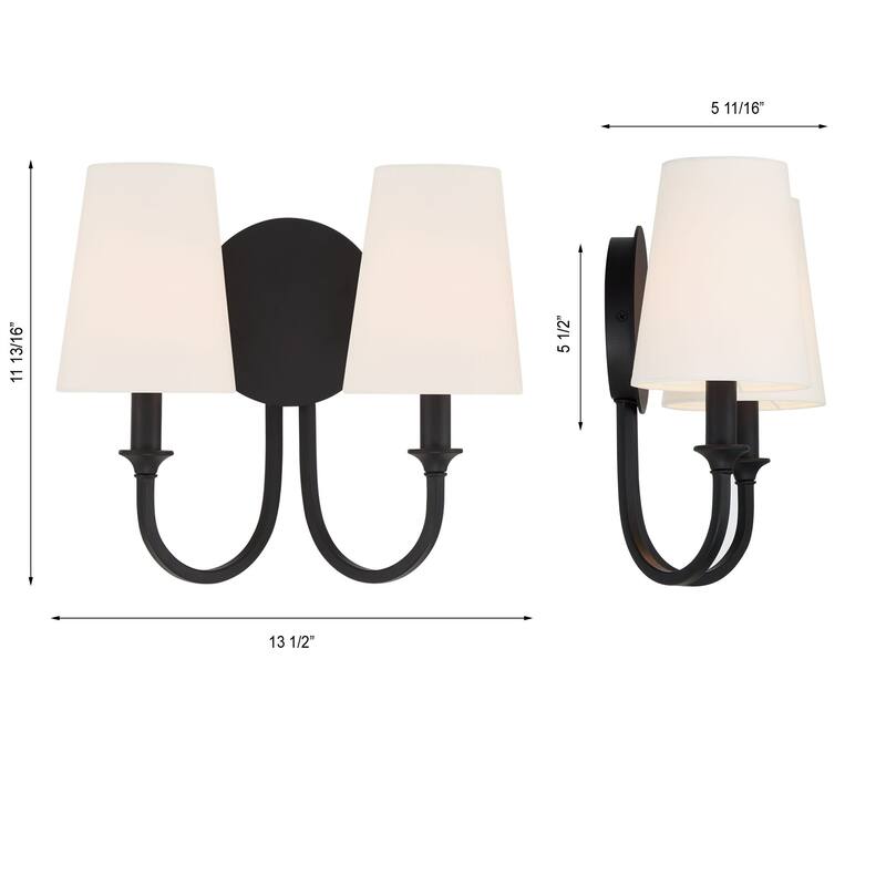 Crystorama Lighting Group PAY-922 Payton 2 Light 14" Wide Vanity Light