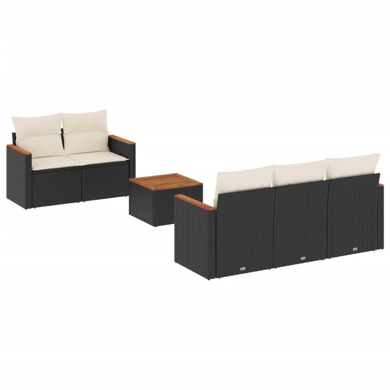 vidaXL Garden Sofa Set Black
