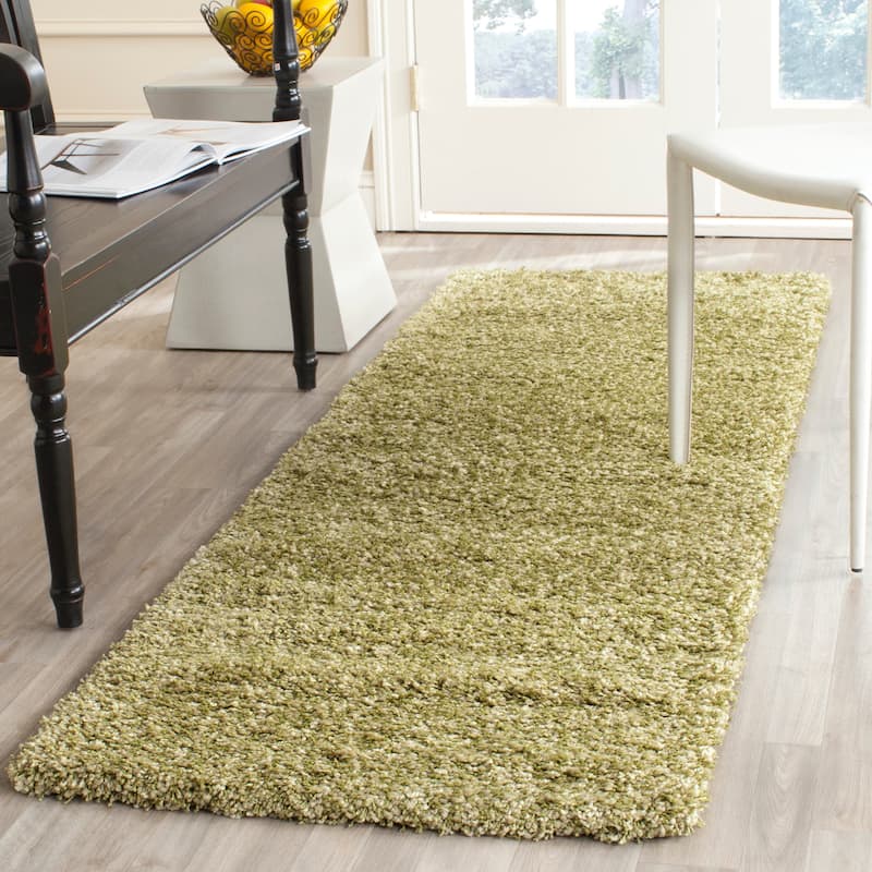 SAFAVIEH California Premium Shag Izat 2-inch Thick Area Rug - 2'3" x 7' Runner - Green