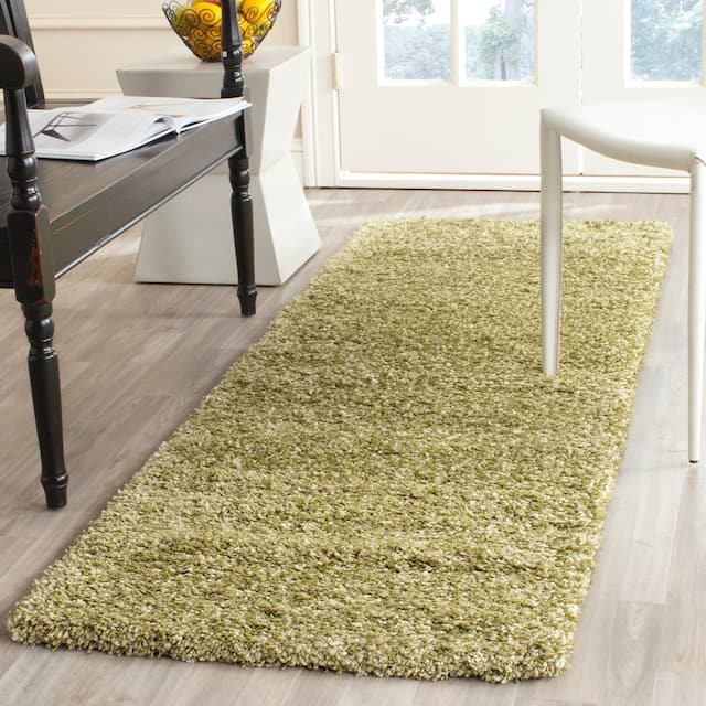 SAFAVIEH California Shag Izat 2-inch Thick Area Rug - 2'3" x 11' Runner - Green