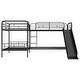 preview thumbnail 10 of 9, L-Shaped Twin Bunk Bed with Slide & Ladder, Space-Saving for Kids, Black