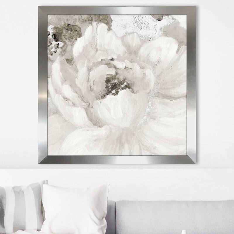 "Light Grey Flowers I (Square)" Print on Acrylic