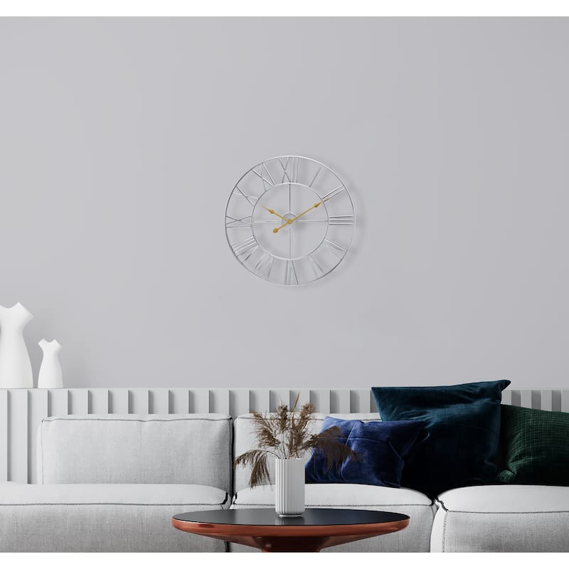 Sorbus Large 12 inch Decorative Round Analog Wall Clock Battery Operated With Roman Numeral