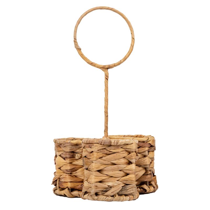 JoJo Fletcher Woven Natural Water Hyacinth Kitchen/Utensil Caddy