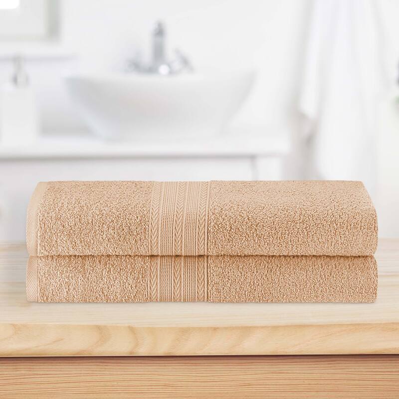 Eco-Friendly Sustainable Cotton Bath Sheet by Superior (Set of 2) - Camel