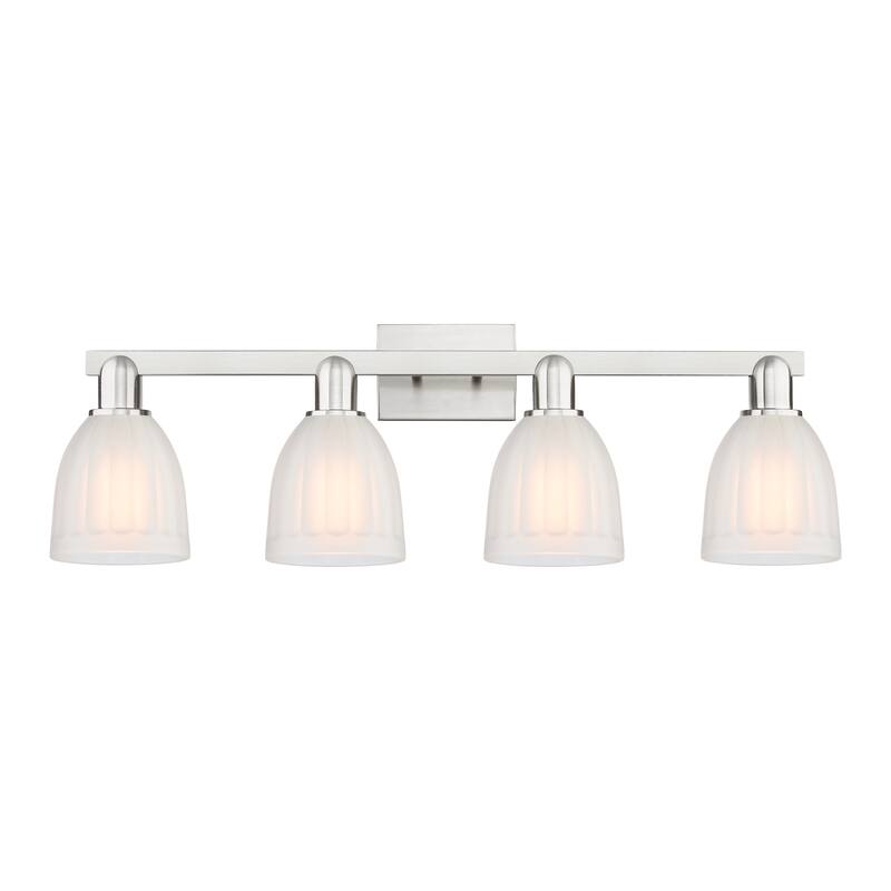 Innovations Lighting Endless Possibilities Arcadia - Brookfield - 4 Light 33" Bath Vanity Light - Brushed Satin Nickel/White