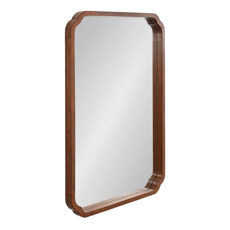 Kate and Laurel Marston Square Wood Wall Mirror - 24x36 - Walnut