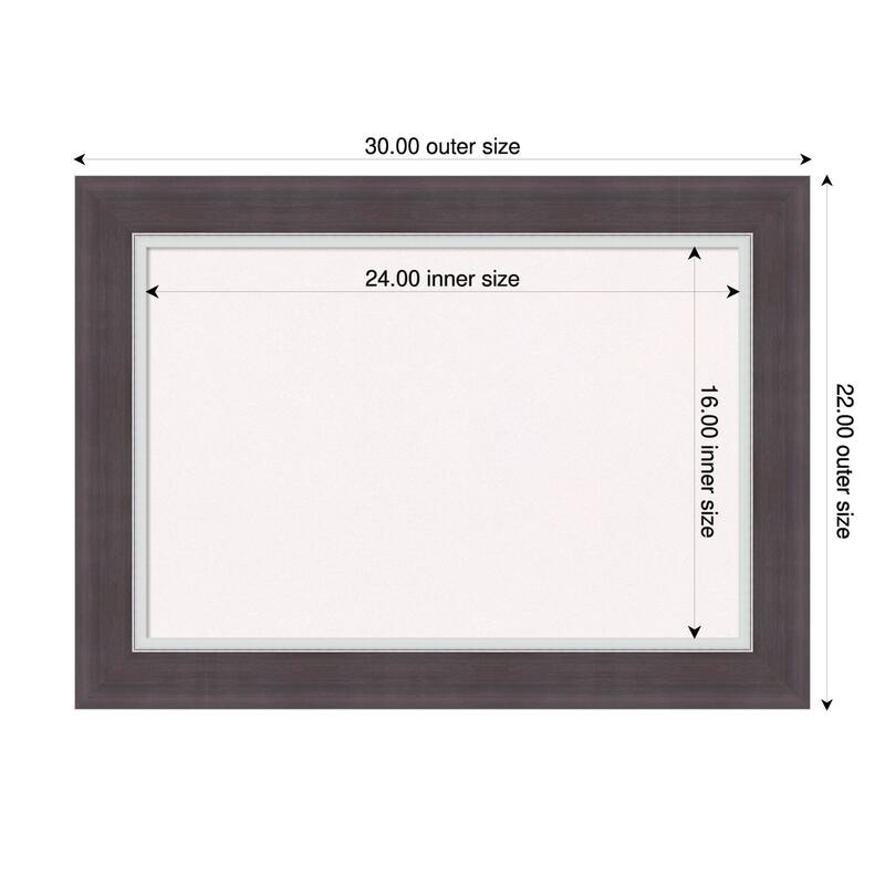 Ellie Brown Silver Framed Cork Board - Bulletin Board, Organization Board, Pin Board - White - 30 x 22 in