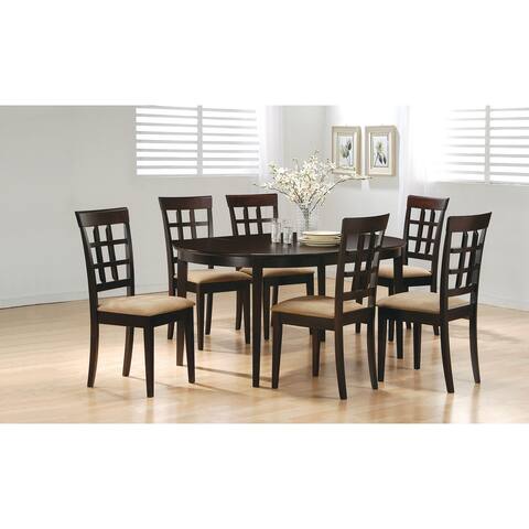 Missell Cappuccino and Beige 7-piece Oval Dining Set