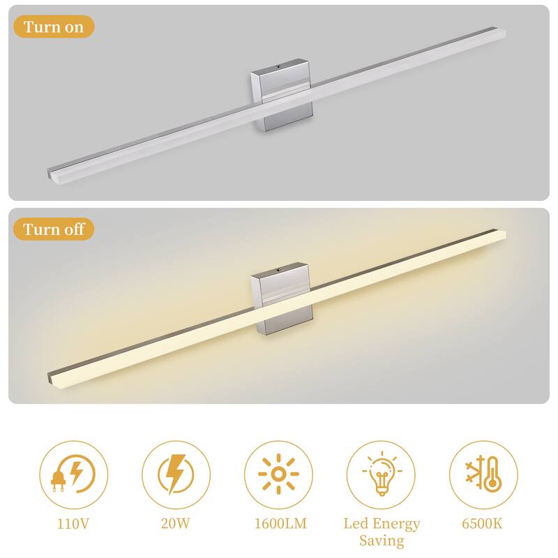 Modern Bathroom Vanity Light Mirror Makeup Front LED Lamp Waterproof