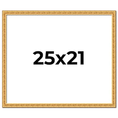 25x21 Frame Gold Real Wood Picture Frame Width 1 inches | Interior