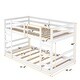 preview thumbnail 5 of 9, Functional And Aesthetic Design Twin Over Twin Wooden Bunk Bed with Ladder, White