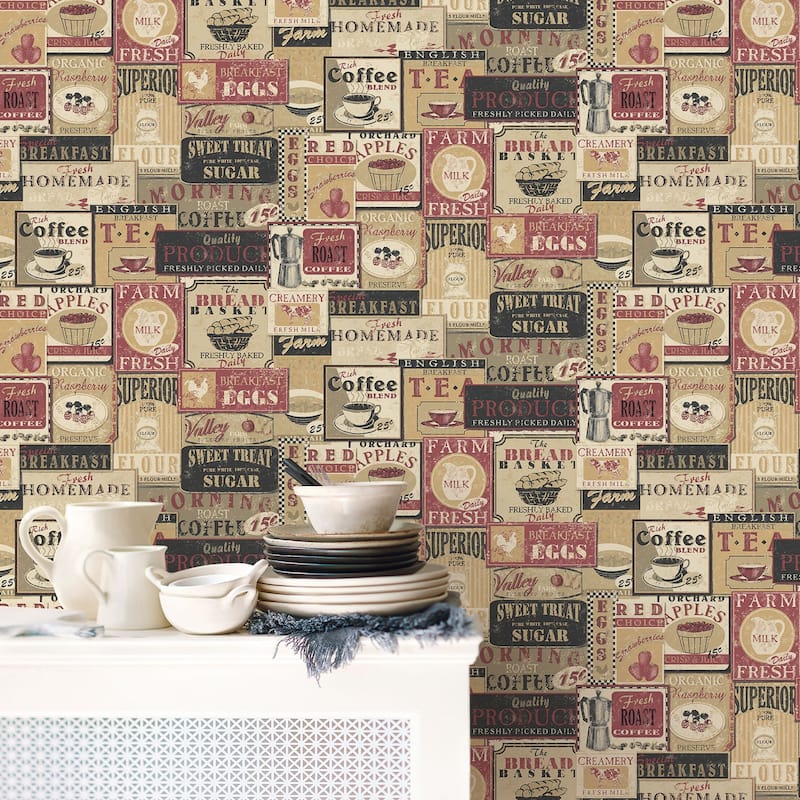 Galerie Wallcoverings Nostalgie Collection Enamel Signs Non-woven Matte Wallpaper Roll