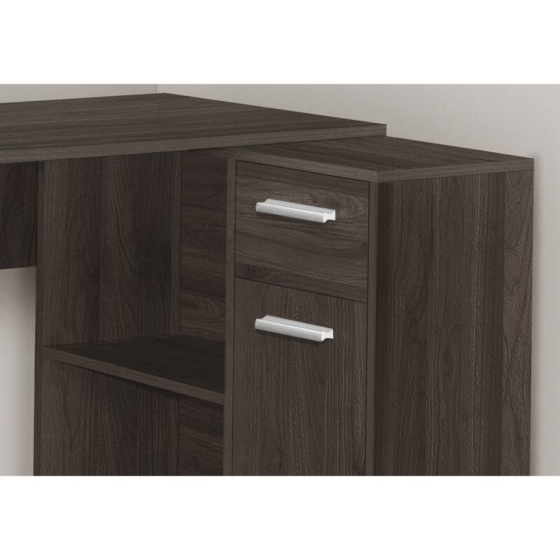 Contemporary L-Shaped Computer Desk with Storage Options, Compact Design, and Flexible Placement for Small Spaces