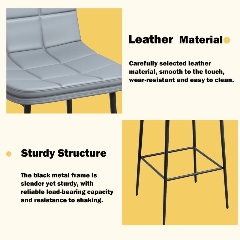 Metal Upholstered Bar Stools (Set of 4)