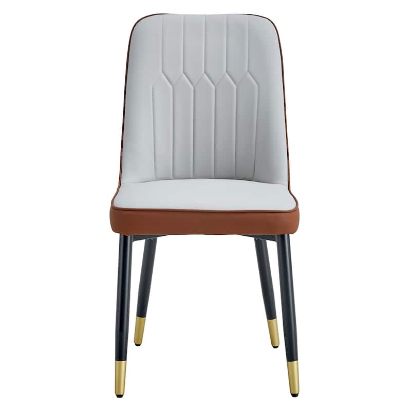 modern dining chair with PU leather backrest and metal legs,Set of 4