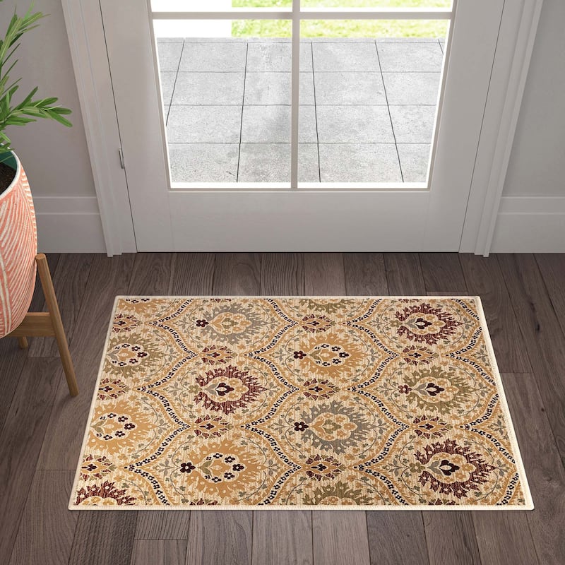 Superior Augusta Vintage Floral Damask Indoor Runner or Area Rug