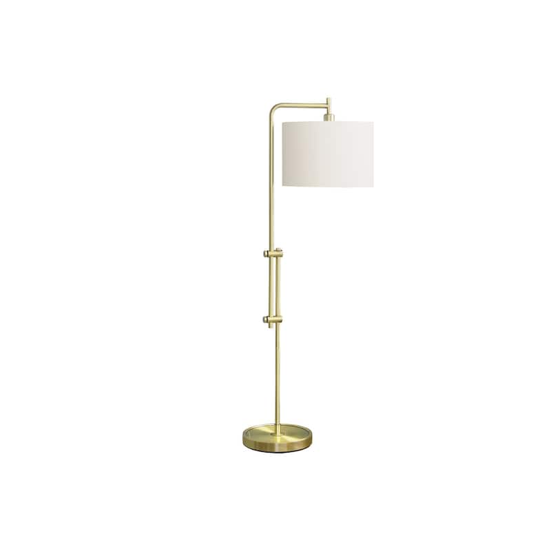 Lighting, 63"h, Floor Lamp, Brass Metal, Ivory / Cream Shade, Contemporary - Gold