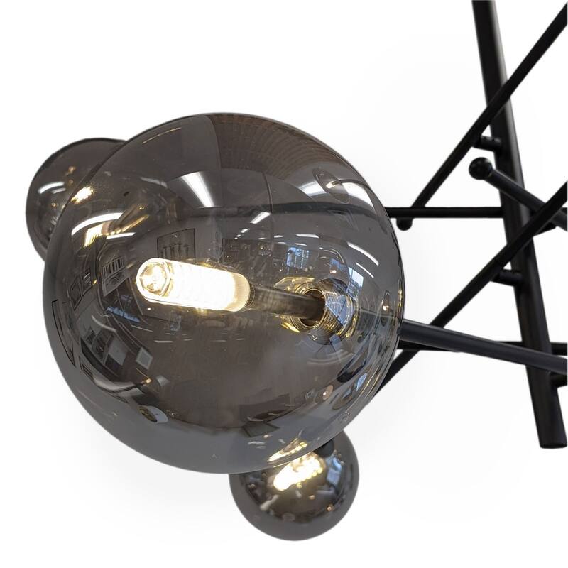 Javier 6 Light Black Metal and Glass Sputnik Chandelier - 39 x 43 x 20