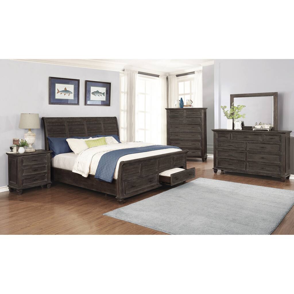 Minton Weathered Carbon 6-piece Storage Bedroom Set