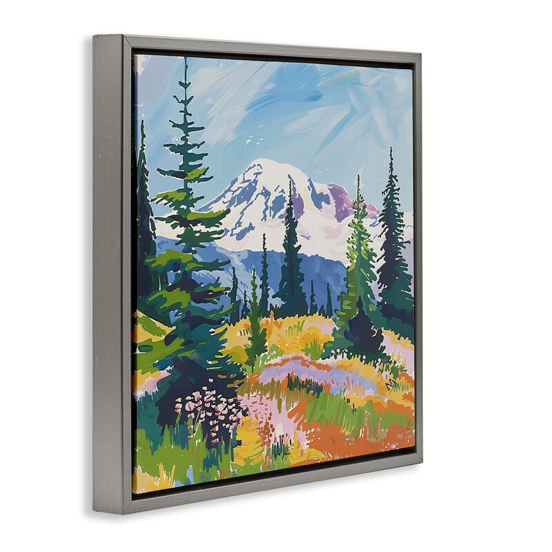 Stupell Peaceful Mountain Valley Scenery Framed Floater Canvas Wall Art Design By Walker Noble