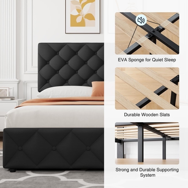 Bed Frame with 4 Storage Drawers - On Sale - Bed Bath & Beyond
