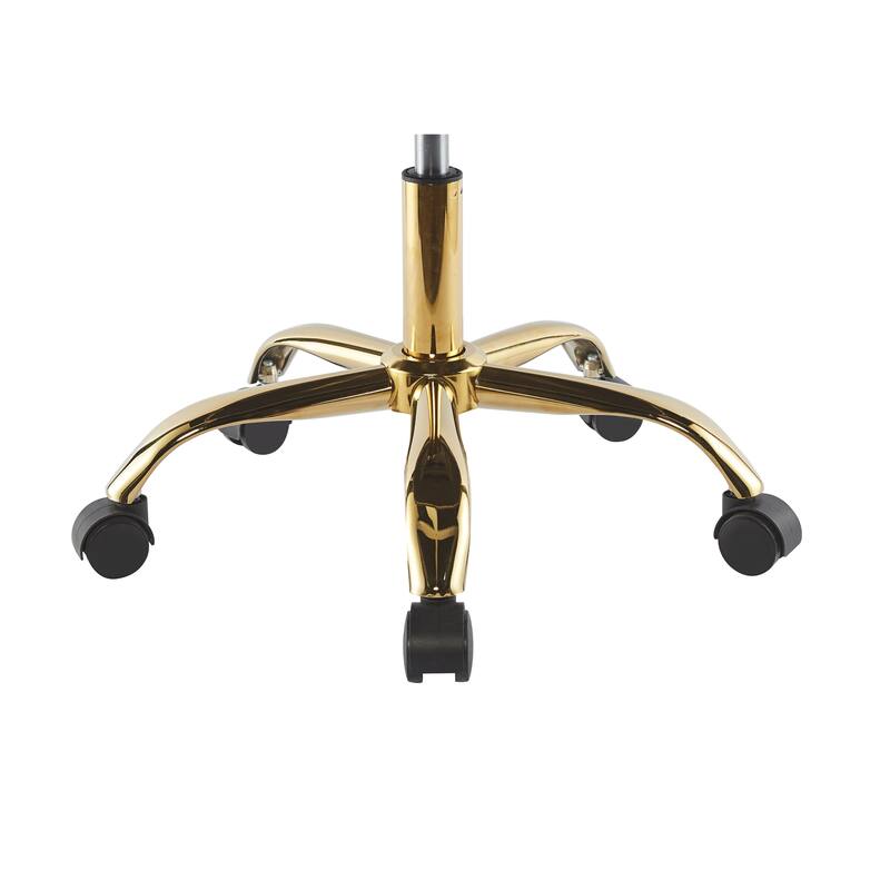 Porthos Home Hux Office Chair, Velvet Upholstery, Gold Chrome Legs