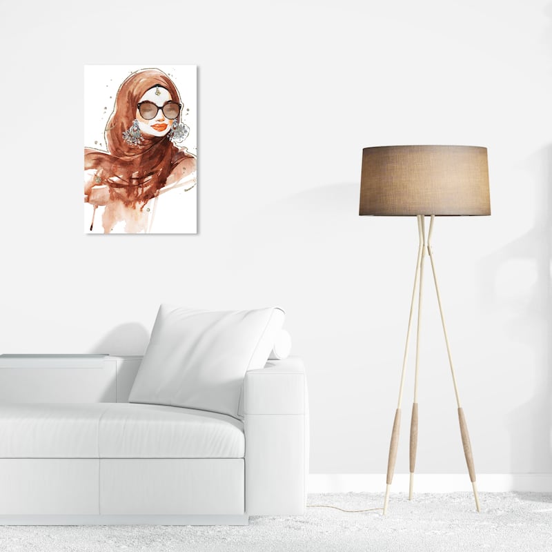 Wynwood Studio Fashion and Glam Her Glamorous Side Brown and Glam Wall Art Canvas Print - 24 x 16