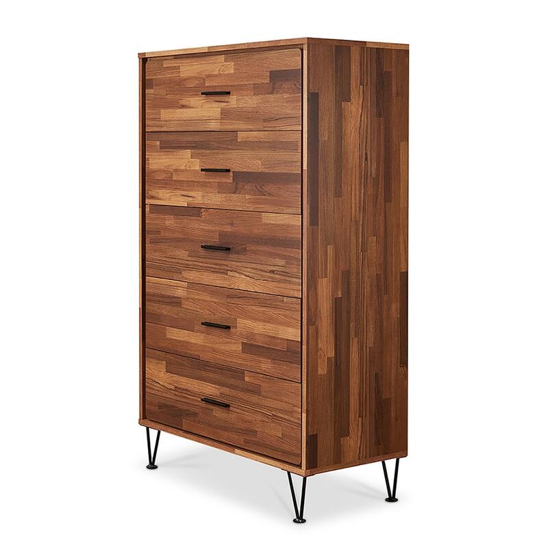 Finney 5-Drawer Chest with Metal Leg