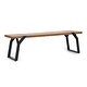 preview thumbnail 5 of 18, Varva Acacia Wood and Iron Outdoor Dining Bench by Christopher Knight Home