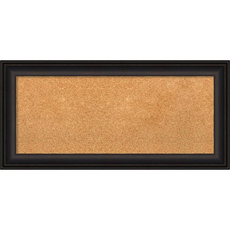 Trio Framed Cork Bulletin Memo Board - 34-Inch x 16-Inch - Trio Oil Rubbed Bronze