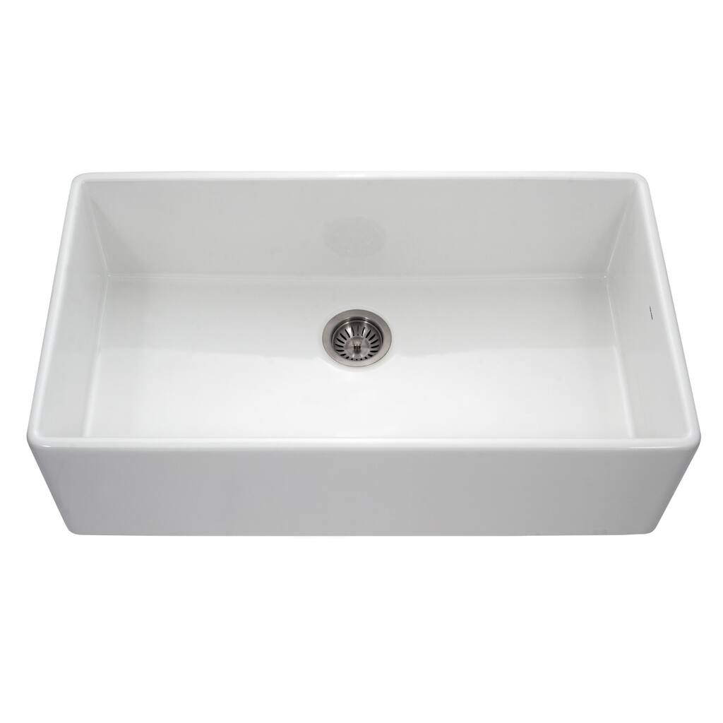 Houzer Platus 36" Farmhouse Single Basin Fireclay Kitchen Sink