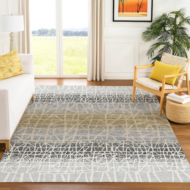 Machine Washable Indoor/ Outdoor Boho Global Chantille Rug