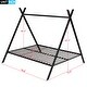 preview thumbnail 5 of 21, Full Size Bed Tent Frame with Metal Floor Playhouse, Slat Support for Kids' Bedroom Furniture, No Box Spring Required