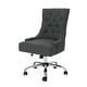 preview thumbnail 7 of 29, 360° Rotating Home Office Chair, Adjustable Height Ergonomic Chair, Upholstered Desk Stool with Metal Base and Wheels - N/A