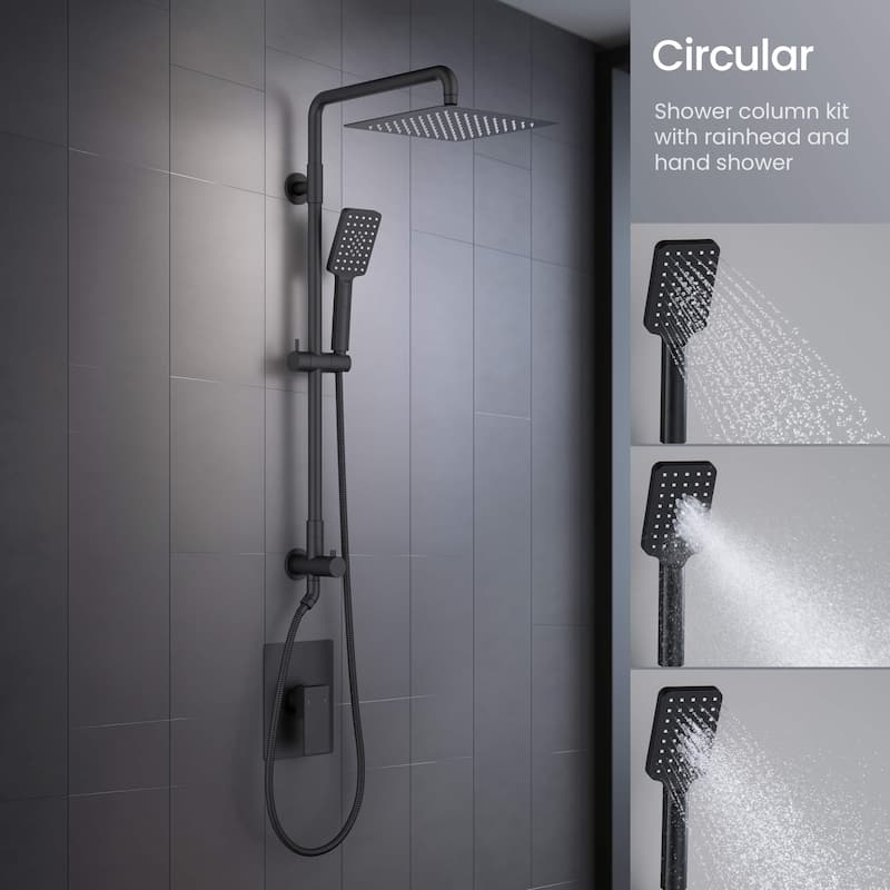 Cube Pressure Balanced 2-Function Shower Column with Rough In Valve