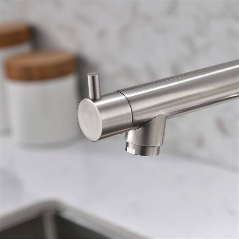 Commercial Pull Down Kitchen Sink Faucet Brushed Nickel Modern Single Handle Kitchen Faucets With Sprayer One Hole Basin Taps
