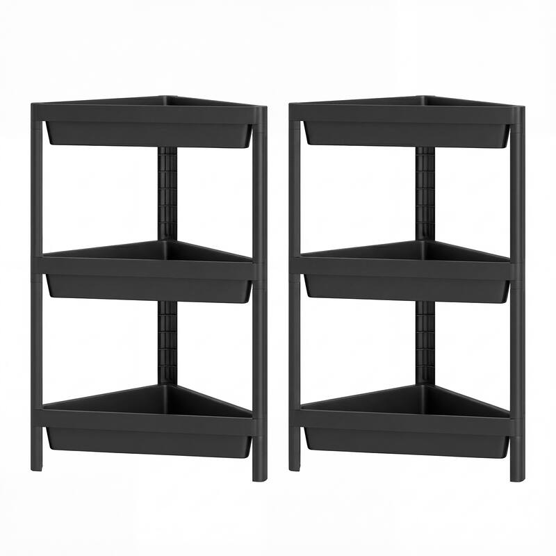 Gymax 2-Pack 3-Tier Shelf w/Detachable Design & Drainage Holes