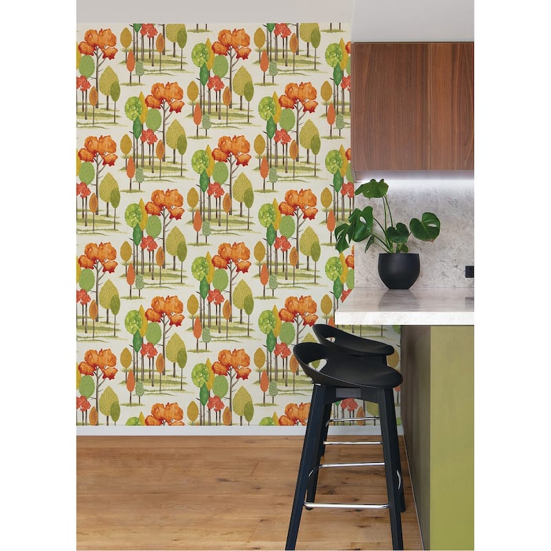 Cypress Orange Tall Trees Wallpaper