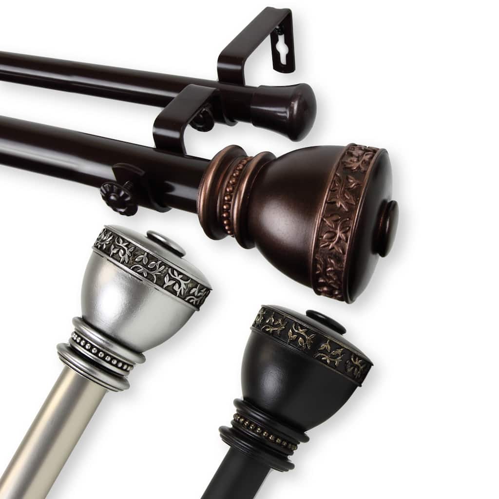 InStyleDesign Tahlia 1 inch Diameter Adjustable Double Curtain Rod