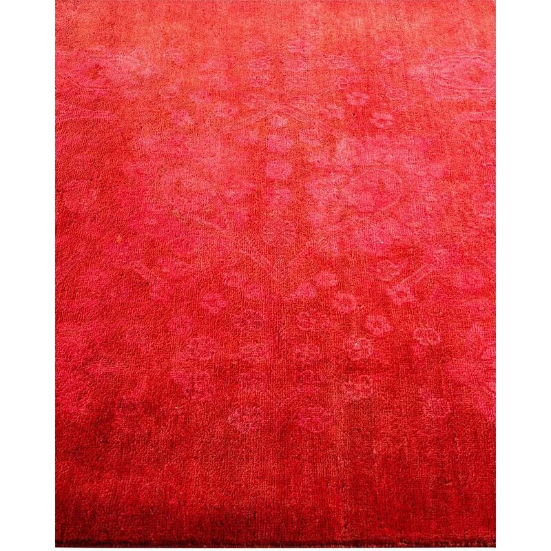 Overton Hand Knotted Wool Vintage Inspired Modern Contemporary Overdyed Pink Area Rug - 3' 3" x 5' 0"