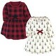 preview thumbnail 1 of 0, Touched by Nature Baby and Toddler Girl Organic Cotton Long-Sleeve Dresses 2pk, Tree Plaid 2T - Baby Toddler Tree Plaid Long Sleeve