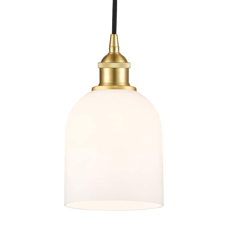 Innovations Lighting 616-1P 10 6 Bella Pendant Bella 6" Wide Cord-Hung - Satin Gold / Glossy White