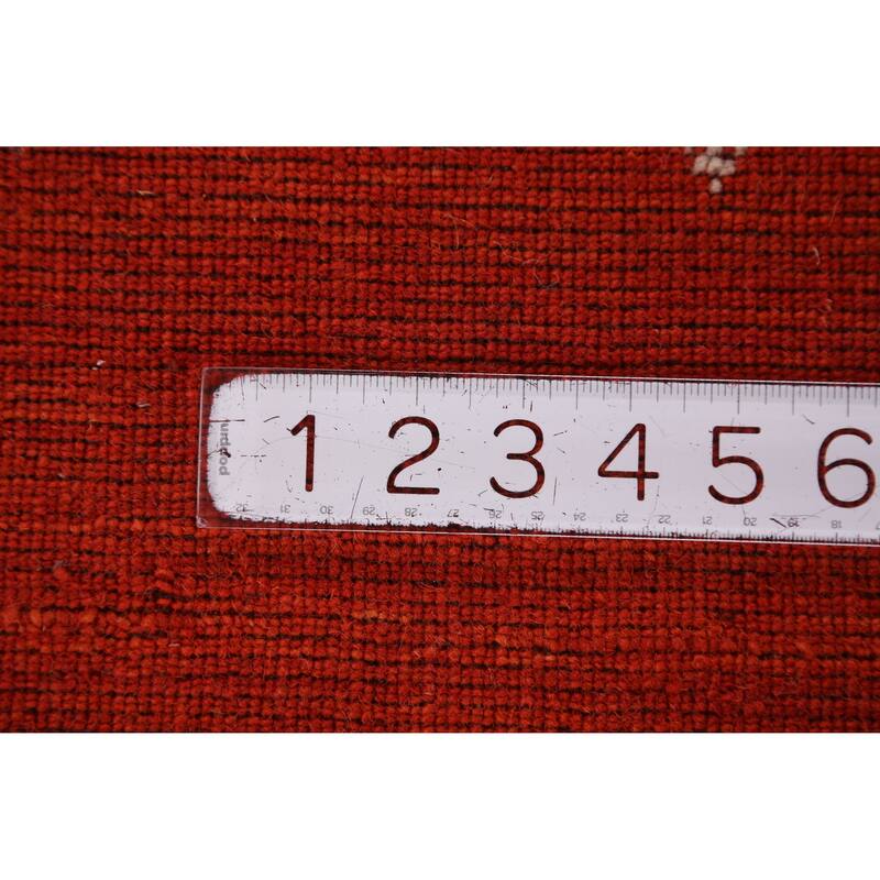 Hand Knotted Oriental 100% Wool Carpet Tribal Animal Pictorial Oranges & Rust Gabbeh Area Rug - 5' 9'' X 3' 11''
