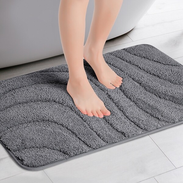 Non Slip Bath Mat, Geometry Bathroom Rug Absorbent Washable